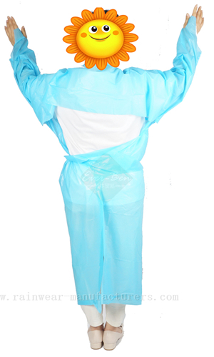 plastic customizable disposable patient gown for hospital surgical operation cpe gown thumb loop